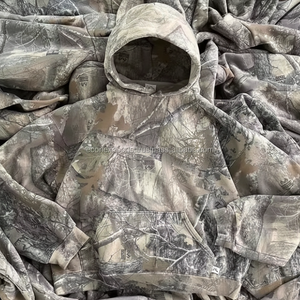 Sweat à capuche unisexe 100% coton personnalisé camouflage surdimensionné (450-500 g/m²) lavage à l'acide éponge française vraie chasse aux arbres sweat à capuche pour homme - Product Image 1