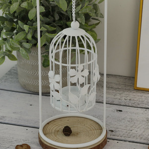 Delicate Wrought Iron Birdcage Tea Light Candle Holder <strong>White</strong> <strong>Candlestick</strong> for Home Decor Party - Product Image 3