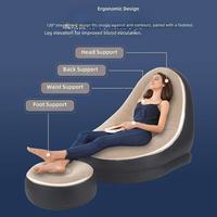 Fauteuil gonflable floqué avec repose-pieds, canapé gonflable portable pour la détente intérieure et extérieure
