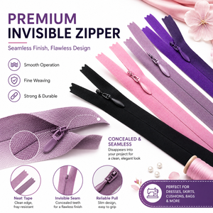 Custom Nylon Closed End Invisible <strong>Zipper</strong> for Garments Dress Shoes Bags with Multiple Colors for Lace Skirt and Pillow - Product Image 2