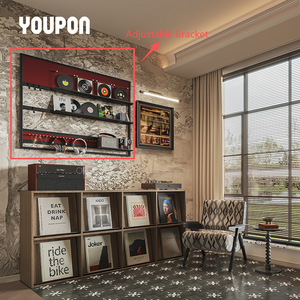 YOUPON 홈 가든 맞춤형 알루미늄 합금 벽걸이형 다단 조절 가능 내구성 오픈 스토리지 선반 거실용 - Product Image 1