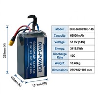 Batterie LiPo robuste OEM ODM 66000mAh 14S pour l'inspection industrielle longue portée et les systèmes de drones à grande échelle
