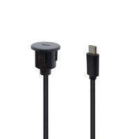 Cable USB C para Montaje en Panel Frontal, Cable de Extensión USB Tipo C Macho a Hembra Tipo C para Montaje en Panel de Control