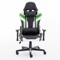 Chaise de jeu avec accoudoirs 2D et coussin carré en cuir, ergonomique, dossier haut inclinable, pour configuration de salle de jeu PC