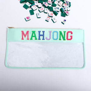 Groothandel Op Maat Mahjong Opbergtas Met Grote Capaciteit 8 Kleuren Helder <span class=keywords><strong>Pvc</strong></span>-Rits Waterdicht Gestikt Ontwerp Voor Tegel Organizer - Product Image 4