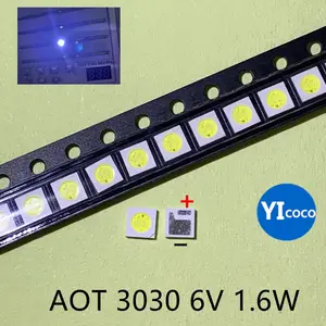 LED תאורה אחורית מתח גבוה LED 1.6W 3030 6V מגניב לבן 100-130LM טלוויזיה יישום 3030M-W3SP AOT
