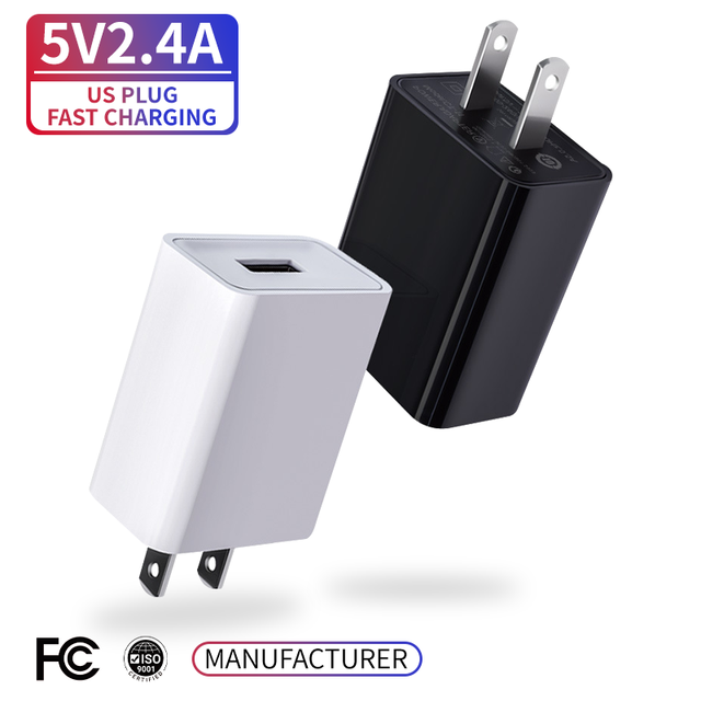 Universal 5V 2.4A 12W US/EU Plug Fast Charger QC3.0 FCC/CE/RoHS Certified Wall USB Adapter Featuring Overcharge Protection for