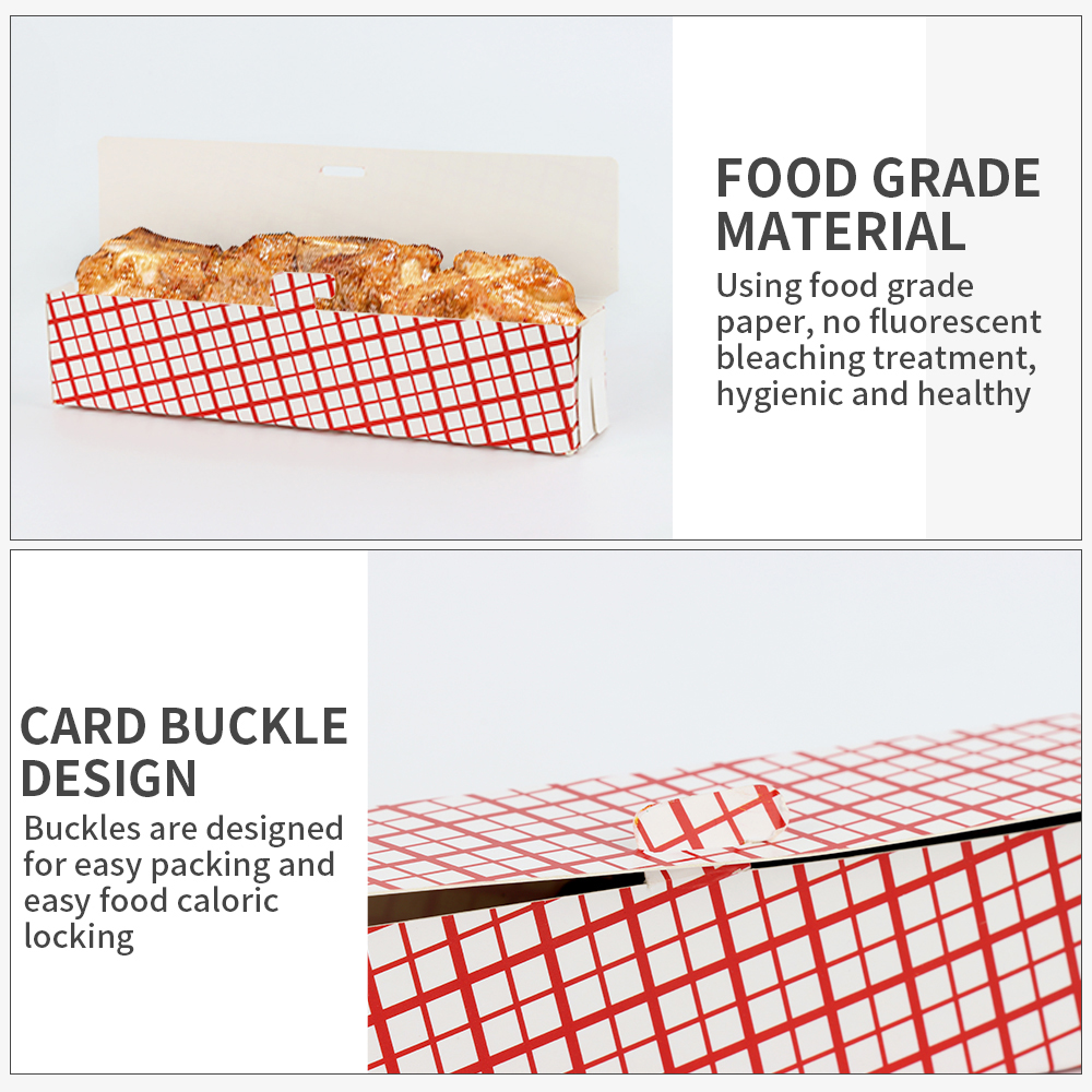 Factory Wholesale Disposable Long  White Card Paper Hot Dog Snack Box PE Coated For Corn Dog