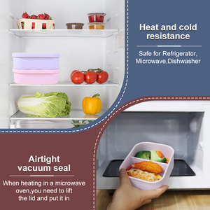 Sang trọng 2 ngăn BPA miễn phí lò vi sóng máy rửa chén an toàn 100% thực phẩm lớp Silicone Ăn Trưa Bento Snack hộp <span class=keywords><strong>container</strong></span> - Product Image 4