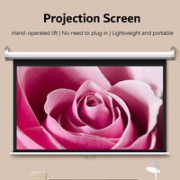 Écran de projection manuel rétractable 84 pouces 16:9 avec verrouillage automatique, blanc mat HD pour cinéma maison et usage scolaire