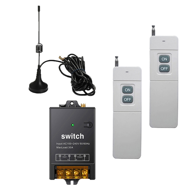 2000M Wireless RF433 Remote Control Switch Module DIY 30A 100-240V AC Control Light and Water Pump
