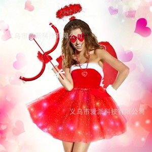 Cupid Angel Feather Wings Set With Heart Glasses Halo And <b>Bow</b> For Valentine'S Day Photo Props Costume Accessory - Product Image 3