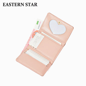 Cartera Coreana <span class=keywords><strong>de</strong></span> tres pliegues para <span class=keywords><strong>mujer</strong></span>, billetera corta multifunción para monedas, tarjetero - Product Image 4