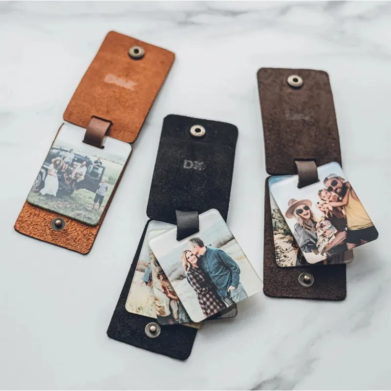 Sublimation Valentines Day Gift Man Accessory Leather Keychain With Photo Unique Boyfriend Gift Keychain Car Keyring For Him