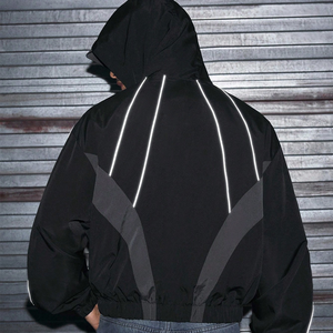 Sudadera con capucha reflectante y que brilla en la oscuridad 2025 para hombre con rayón personalizado y mezcla de nailon 50% Algodón 50% pulóver sudadera chándal - Product Image 2