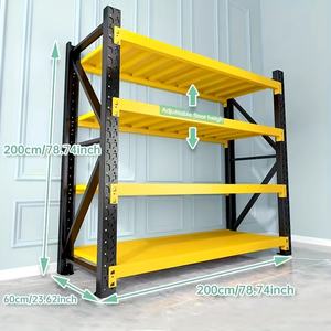 Estantes de almacenamiento ajustables de 4 capas de 100-400kg, estantes de almacenamiento de herramientas de Metal, unidades de estantes de almacenamiento - Product Image 4