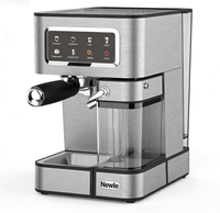 Cafetière électrique Newle avec moulin intégré, 1000W, carafe en acier inoxydable 12 tasses, minuterie programmable 24h, 3 réglages de force, usage domestique