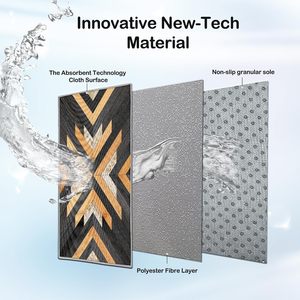Juego de 2 Alfombras de Cocina Antideslizantes de Estilo Moderno, Alfombra de Terciopelo de Cristal Lavable con Diseño Floral, Alfombra Larga para Puerta de Cocina - Product Image 3