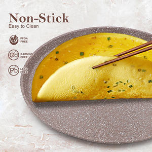 Poêle à crêpes à revêtement en céramique de 8/10/12 pouces Poêle plate Tawa Dosa Tortilla Poêle à crêpes antiadhésive - Product Image 3