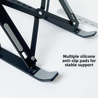 Support de ventilateur de dissipation thermique réglable en hauteur, en silicone antidérapant, pliable, en alliage d'aluminium, pour ordinateur portable et tablette