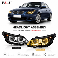 Ensemble de phares LED bicolores WLJ Plug-and-play style M5 avec DRL pour BMW Série 5 E60 2003-2010 Jaune et Blanc