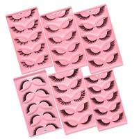 Cils en faux vison naturel, ailés, faits à la main, en cheveux synthétiques 3D, effet œil de chat, pour maquillage œil de renard, bande complète, longueur 15-25mm, 25-30 D