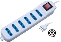 Multiprise électrique IMQ Multipresa 6 prises 10/16A Bipasso avec interrupteur lumineux et fixation murale, 250V~ Max: 2500W