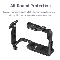 Cage de caméra personnalisée en alliage d'aluminium noir pour FX2 avec griffe porte-accessoire et rail NATO, portable et anti-rayures, OEM disponible