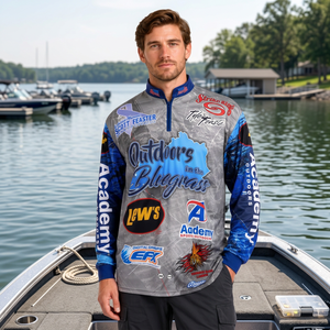 Camiseta de Pesca Personalizada para Torneos, Sublimada, de Secado Rápido, con Cierre, Manga Larga, con Logotipo del Equipo e Impresión del Patrocinador - Product Image 5