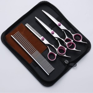 Juego de <span class=keywords><strong>Tijeras</strong></span> para Mascotas de Acero Inoxidable, Herramientas de Peluquería con Dientes Curvos para Cortar y Peinar el Pelo de Perros - Product Image 2
