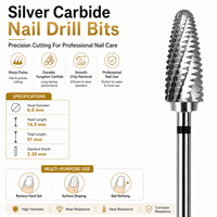 Yaqin OEM ODM disponible, fraise à ongles professionnelle de 3/32 pouces à forme conique dentelée pour outils de manucure et pédicure, fraise électrique pour manucure