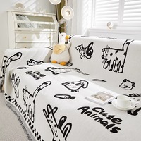 Sarung Sofa Chenille Motif Hewan Kartun Anti Air Anti-statis Dapat Dicuci Anti-selip Anti-cakar Kucing Dapat Dicuci Mesin Cuci Eropa