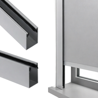 Persianas enrollables Prettyhouse 100% opacas con canal en U de aluminio, tiras bloqueadoras de luz, rieles en ambos lados, color gris