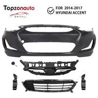 Topzonauto Nuevo Kit de Cubierta de Parachoques Delantero de Plástico 2014-2017 para Accent, Parrilla Superior/Inferior Compatible con OE 865111R010 865611R010