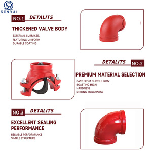Raccords de tuyauterie en fonte ductile <span class=keywords><strong>pour</strong></span> la protection incendie, adaptateur à bride rainurée - Product Image 4