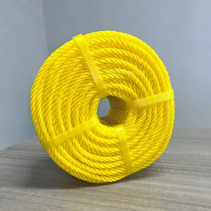 Fabricantes de cuerda de plástico Cuerda trenzada de plástico multicolor de polietileno de 2 hilos y 3 hilos con cuerdas de embalaje de 7MM y 12MM