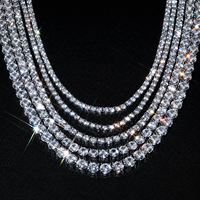 Vente en gros usine Ensemble de bijoux unisexe Hip Hop en Argent sterling S925 avec Moissanite VVS, comprenant Bracelet tennis et Collier Iced Out