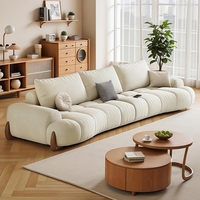 Canapés Nuages Doux de Designer Uniques, Canapé de Salon Moderne en Tissu Dernière Génération avec Pieds en Bois, Vente Chaude, Canapés Blanc Crème pour la Maison