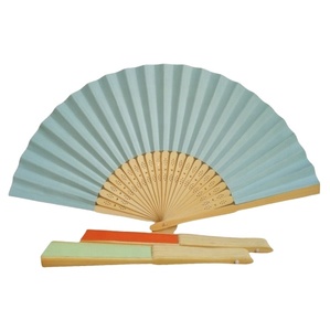 Hot Selling Printed logo Personalized Bamboo Paper <b>Silk</b> Fabric Folding Hand Fans for Wedding Party Gift - Product Image 5