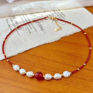 All'ingrosso naturale di agata rossa e <span class=keywords><strong>perla</strong></span> di gioielli raffinati colli per le donne - Product Image 5