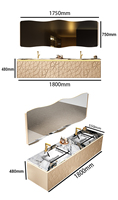 Ensemble de meubles de salle de bain de luxe en aluminium aéronautique français avec lavabo en céramique et miroir intelligent mural pour hôtels et restaurants – Style minimaliste