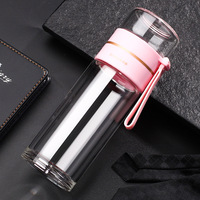 Meilleures ventes Bouteille à thé en verre à double paroi avec filtre Infuseur à thé Bouteilles