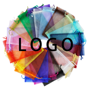 Sacs en organza <span class=keywords><strong>beige</strong></span>, sacs en tissu transparent pour cadeaux de <span class=keywords><strong>mariage</strong></span>, <span class=keywords><strong>pochette</strong></span> à bijoux avec cordon de serrage, choisissez votre combinaison de couleurs - Product Image 2