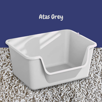 Produits pour animaux de compagnie, toilette pour chat, bac à litière pour chat extra-large, écologique, durable, en PP, avec un design ouvert anti-éclaboussures, pour les familles multi-chats