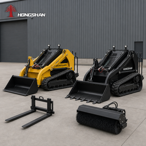 Minipala cingolata diesel da 35 CV con certificazione CE ISO, capacità di carico 1000 kg - 1200 kg, con spazzaneve, spazzola, pinza, trivella per pali e fresa rotante - Product Image 1