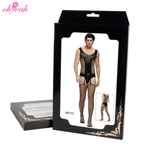 Prix de gros maille évider Gay Lingerie hommes sous-vêtements entrejambe jarretière Sexy Transparent Nylon <span class=keywords><strong>Bodystocking</strong></span> pour hommes - Product Image 4
