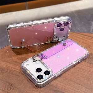 Funda de lujo con diamantes y purpurina de TPU para iPhone 17 Air 16 15 Pro Max, con soporte DIY y cubierta trasera transparente para la lente - Product Image 3
