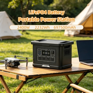Estación de Energía Portátil con Energía Solar de 2400W, Batería de Litio de 220V, Almacenamiento de Energía para el Hogar y Exteriores, Fuente de Alimentación con Generador Solar - Product Image 4