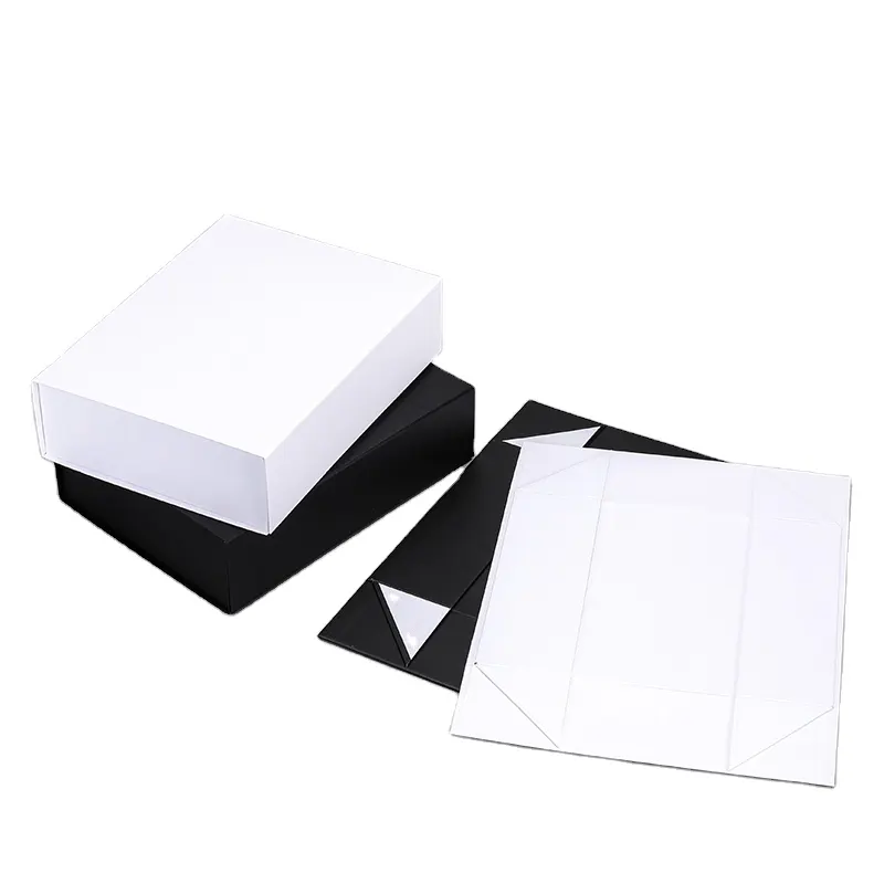 Black Wholesale Custom Logo Premium Luxury Cardboard Paper Gift Foldable Magnetic Packaging Box
