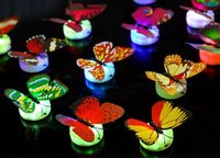 Dekorasi Pesta Natal Ulang Tahun Warna-warni Grosir Pabrik Stiker Lampu Kupu-kupu LED 3D Artifisial